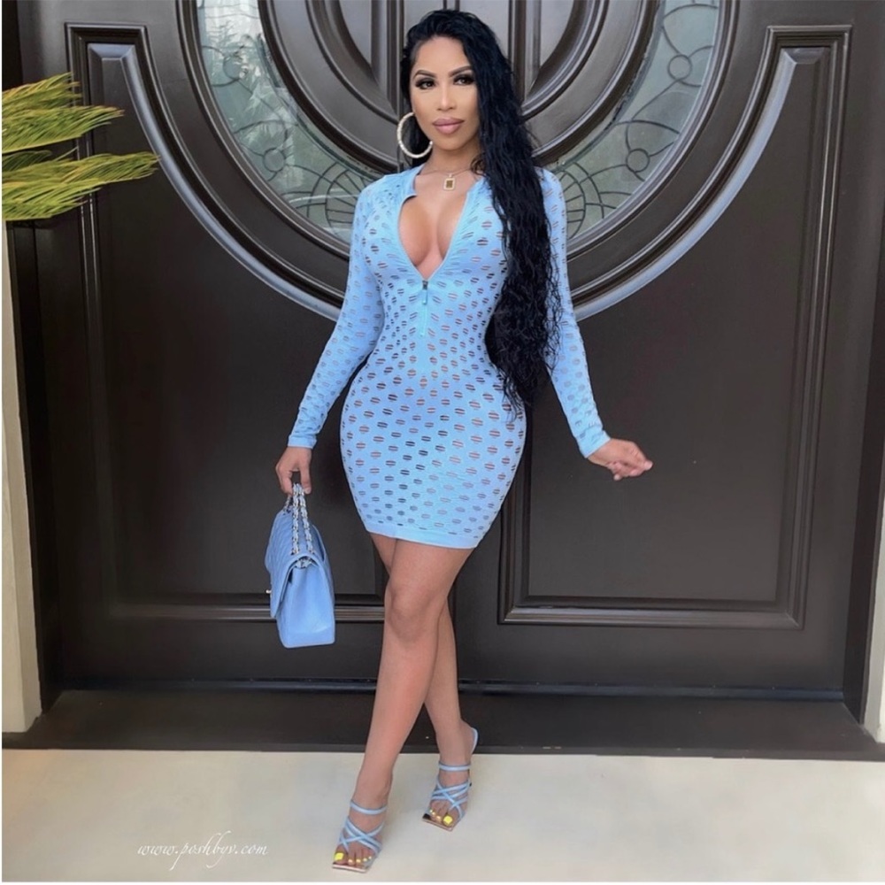 PoshByV Vine Mesh Fishnet Dress Posh By V